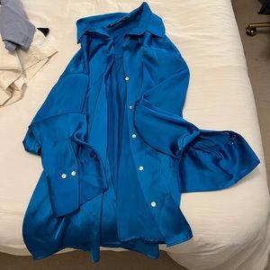 Zara satin button up top